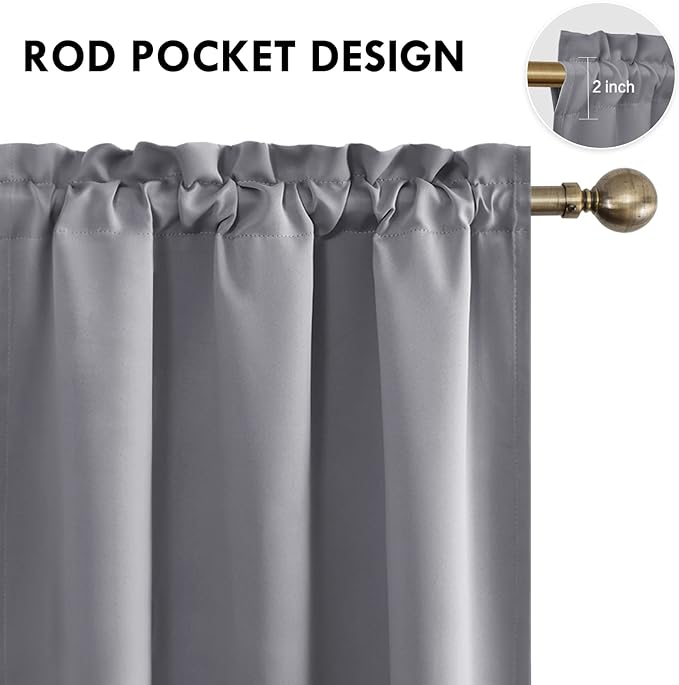 DWCN Blackout Curtains Room Darkening Thermal Insulated Bedroom Curtains Window - Image 4