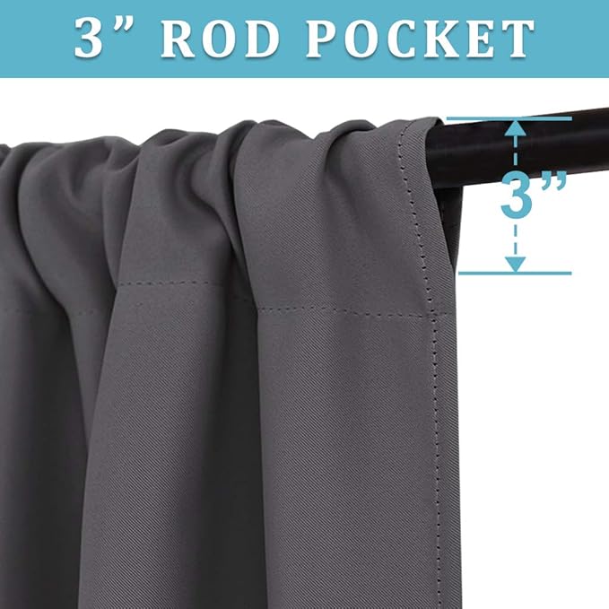 RYB HOME Blackout Curtains for Living Room, Large Window Shades for Bay Window - Image 3