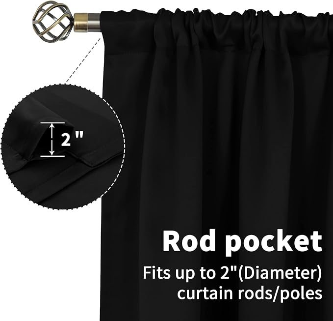 BGment Small Black Curtains Half Window - Image 5