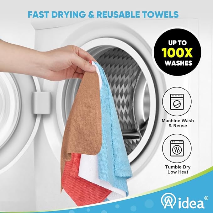 AIDEA Microfiber Cleaning Cloth Roll, 55 Sheets Shop Towels Washable, - Image 6