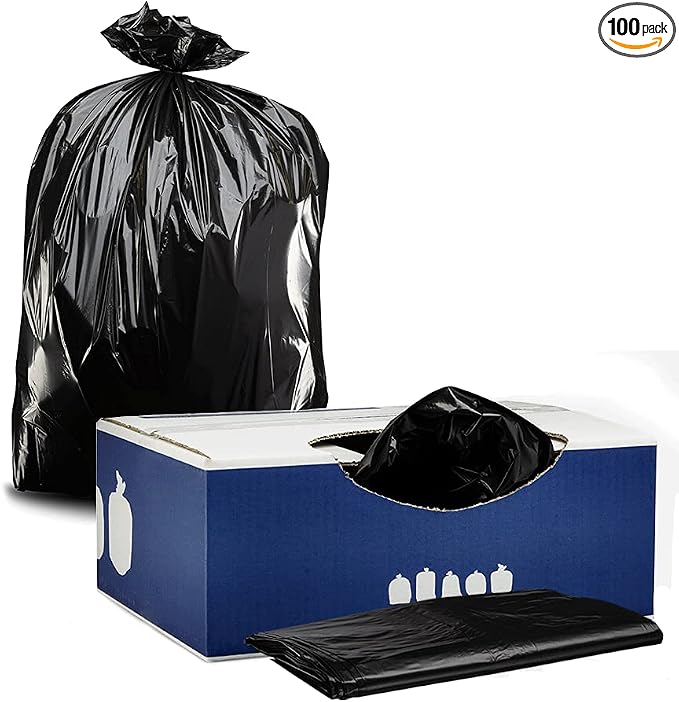 Plasticplace 20-30 Gallon Trash Bags │ 2.0 Mil │ Black Heavy Duty Garbage Can by Plasticplace