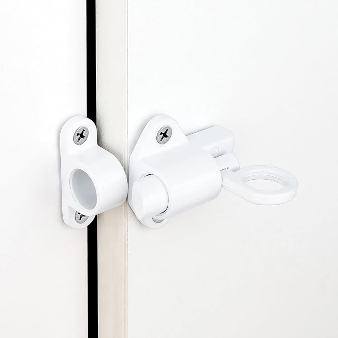 2 Packs Self-Closing Latches，White Spring Door Lock，Resilient Bolt Latch - Image 5