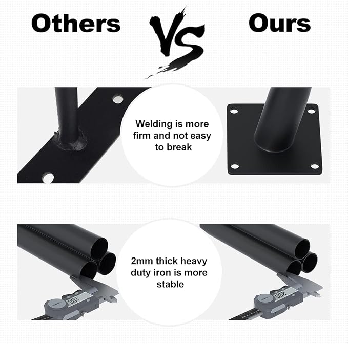 8PCS 12 Inch Matte Black Tapered Angled Legs - Image 7