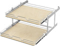 ROOMTEC 2 Tier Individual Pull Out Cabinet Organizer 25½"W x 21½"D, Slide Out by ROOMTEC