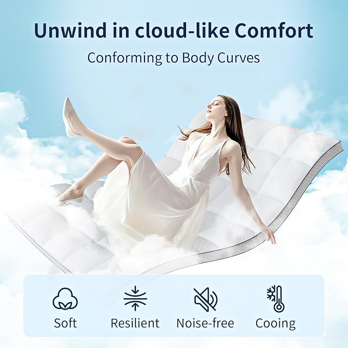 Mattress Topper California King Mattress Pad Cover Mattress Protector - Image 2