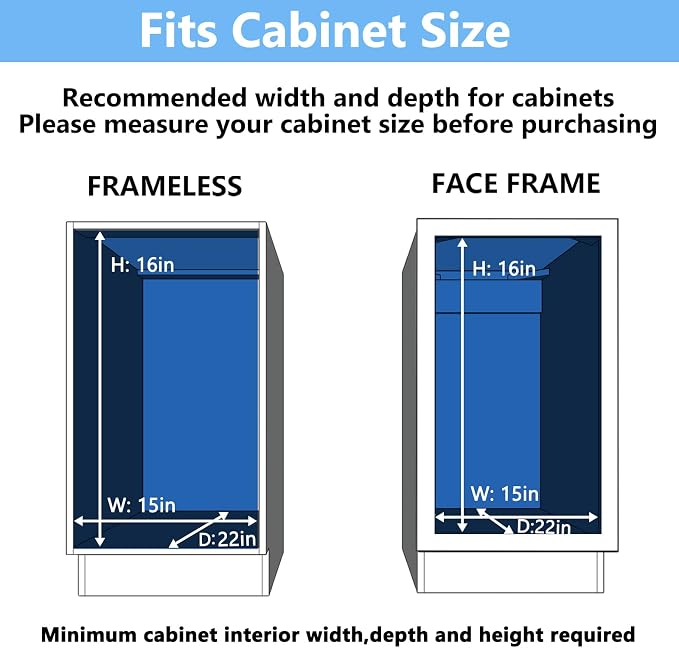 LOVMOR 2 Tier Individual Pull Out Cabinet Organizer 14½" W x 21½" D, Slide Out - Image 4