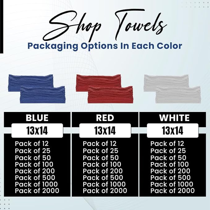 Shop Towels Bulk Cleaning Towel in Bag, Mechanic Cotton Wipes - Image 5