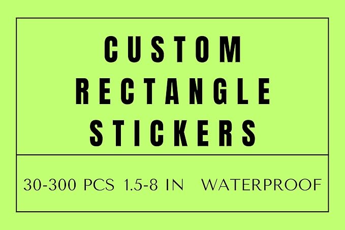 Custom Rectangle Labels, Waterproof Glossy Vinyl Stickers, 30-300 Pcs, 1.5x2 In by YEYABOA