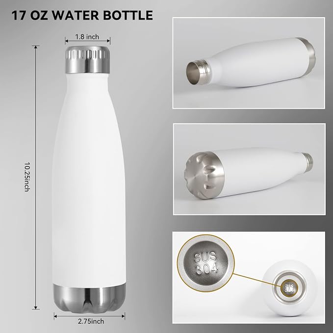 VEGOND 17oz Stainless Steel Water Bottles Bulk, Reusable Metal Sports Bottle - Image 3