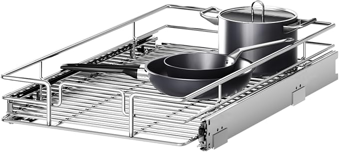 Pull Out Cabinet Organizer 9" W x 21½" D, Heavy Duty Cabinet Pull Out Shelves by Unknown