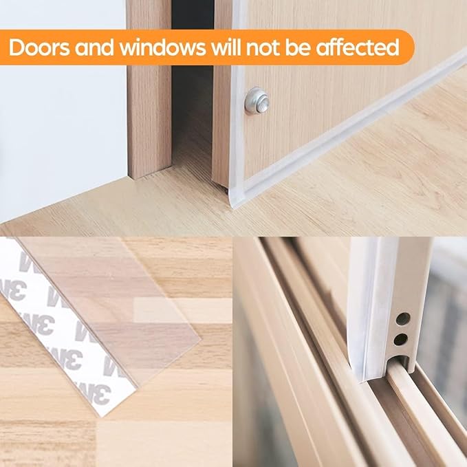36 Ft Door Weather Stripping Door Seal Strip Tape, Silicone Door Draft Stopper - Image 5