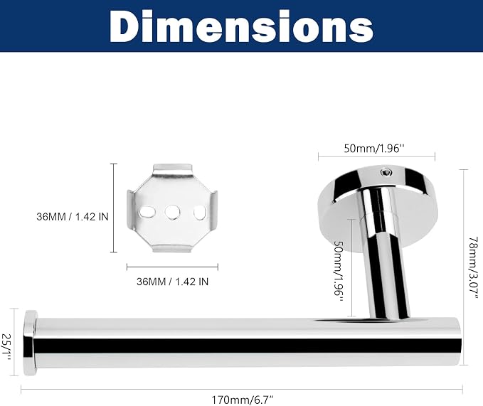 NearMoon Bathroom Toilet Paper Holder, Premium SUS304 Stainless Steel Rustproof - Image 2