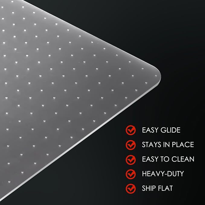 Kuyal Office Chair Mat for Carpet, 2 Pack 46x 60 Clear Heavy Duty Computer - Image 5