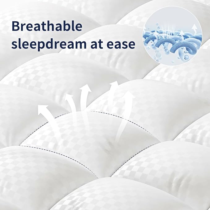 Mattress Topper Full Mattress Pad Cover Mattress Protector - Image 4