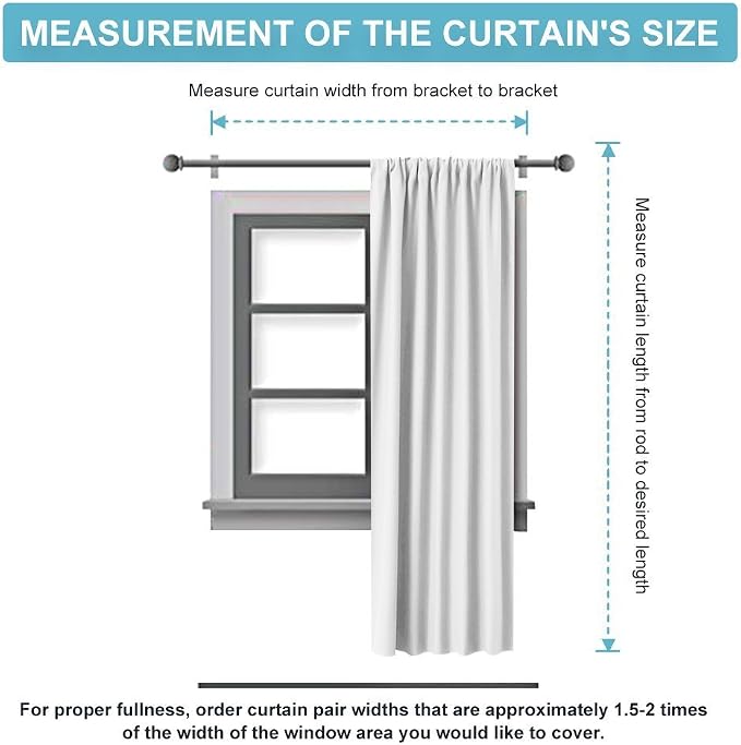 RYB HOME Long Curtains Light Blocking Drapes Window Treatment Panels Room - Image 8