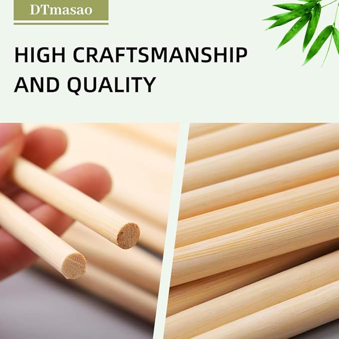 3/8 x 6 Inch 50 PCS Dowel Rods Wood Sticks Wooden Dowel Rods - Image 4