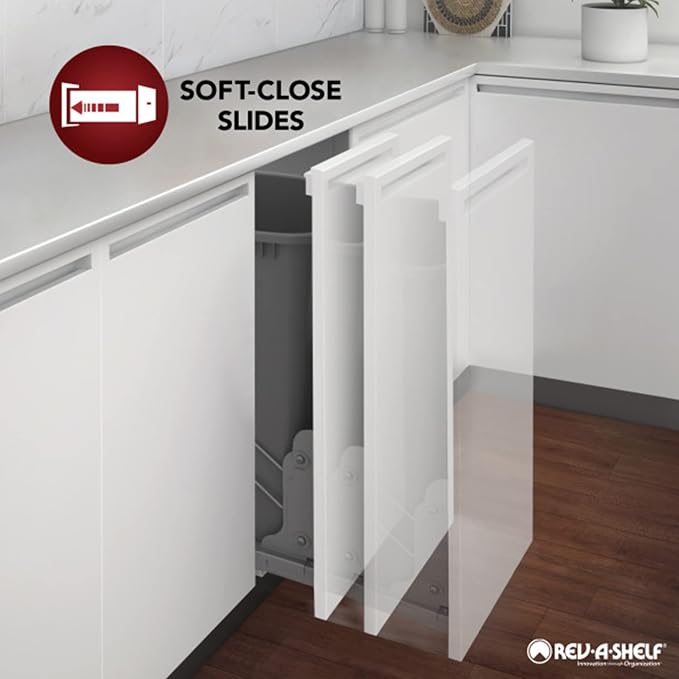 Rev-A-Shelf Double Trash Can Under Kitchen Cabinets Pullout, 35 Quart 8.75 - Image 5