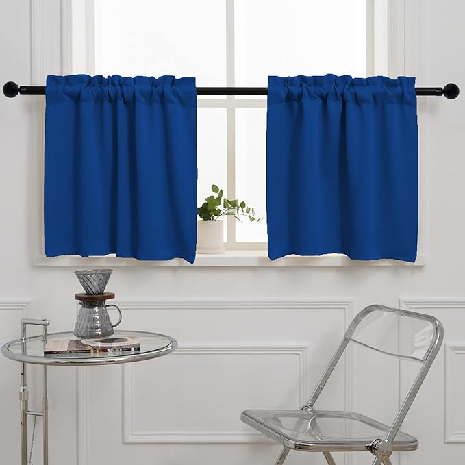 Pickluc Cafe Kitchen Curtains 36 Inches Long 2 Panels, Short Black Out Curtain by PICKLUC