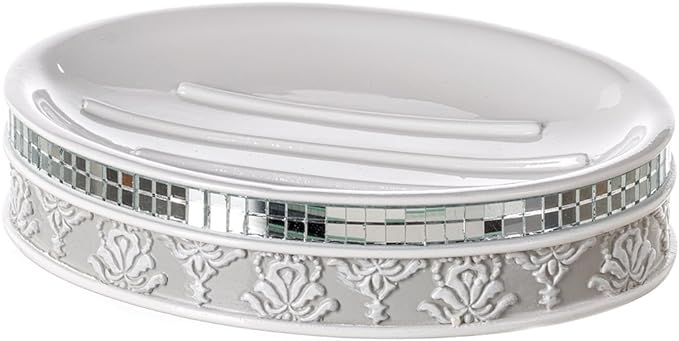 Creative Scents Mirror Damask Bathroom Accessory Set Complete - Image 9