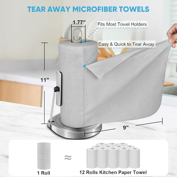 AIDEA Microfiber Cleaning Cloth 330 Sheets 6 Roll, Shop Towels, Shop Rags - Image 2