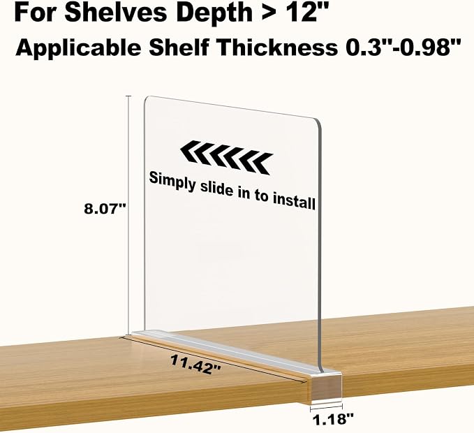 Shelf Dividers Purse Organizer for Closet: 16-Pack Acrylic Bag Storage - Image 2