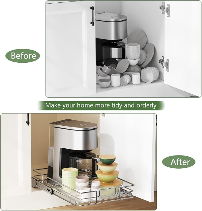 LOVMOR Pull Out Cabinet Organizer 11" W x 18" D, Kitchen Cabinet Pull Out - Image 7