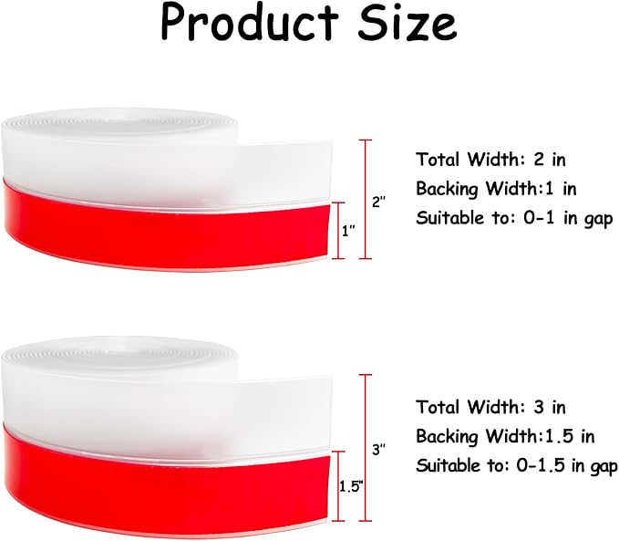 Silicone Weather Stripping, 2 inch x 20 Ft Door Draft Stopper Window Seal Strip - Image 2