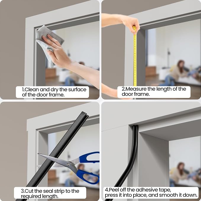 V Shape Foam Weather Stripping Door Frame Seal Strip 2Pcs×26FT White, Draft - Image 9