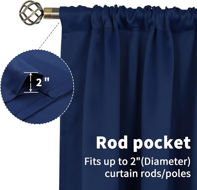 BGment Navy Blue Blackout Curtains - Image 5