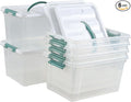 6-Pack Clear Latch Storage Box, 14 L Plastic Storage Bin by Qskely