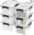 12 Quart Clear Storage Latching Bin, Plastic Pet Food Bins, 6 Packs by Neadas