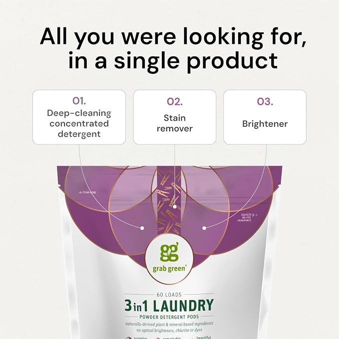 Grab Green 3-in-1 Laundry Detergent Pods, Fragrance Free, Plant and Mineral - Image 5