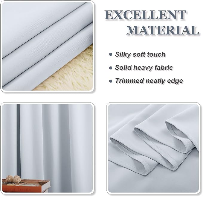 PONY DANCE Greyish White Small Window Curtain Panels Room Darkening Curtain - Image 5