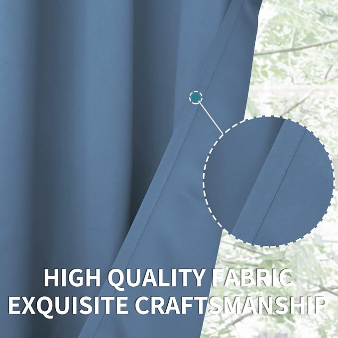 BGment Denim Blue Blackout Curtains 36 Inches Long - Image 5