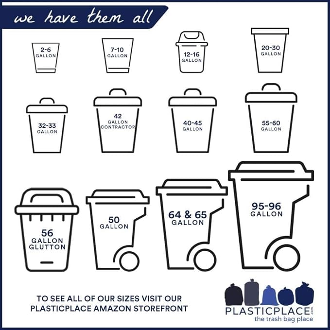 Plasticplace 12-16 Gallon Compostable Trash Bags │ 1Mil │ Green Tint Garbage - Image 4