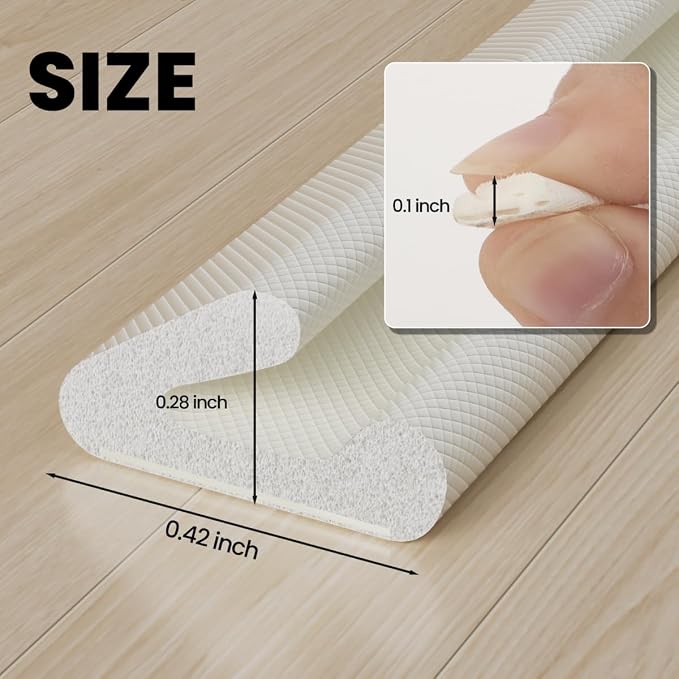 V Shape Foam Weather Stripping Door Frame Seal Strip 33FT White, Draft Stopper - Image 2