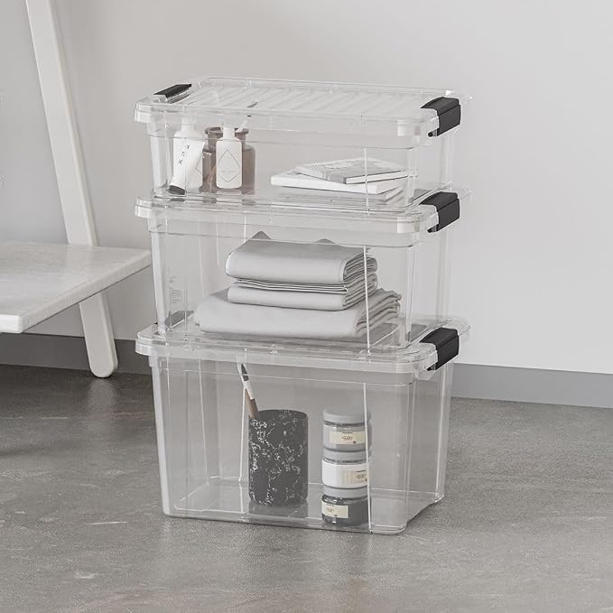 Superio Storage Bins with Lids- 2 Pack, 4.5 Qt Clear Boxes - Image 7