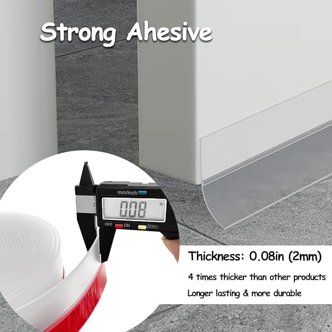 Silicone Weather Stripping, 2 inch x 20 Ft Door Draft Stopper, Window Seal Strip - Image 3