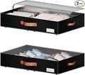 Underbed Storage With Wheels, low profile 5.5 inches Height Storage Bins by leatherspaces