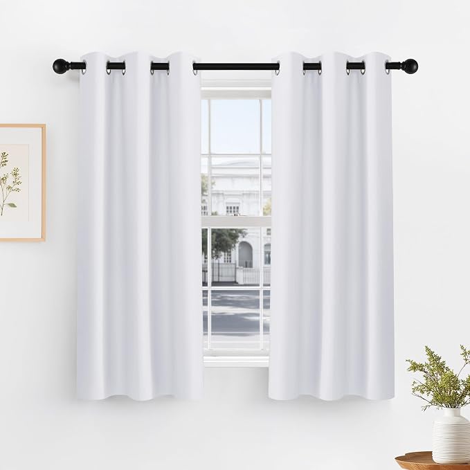 PONY DANCE Black Out Curtains for Bedroom 54 inch Length 2 Panels Set, Thermal by PONYDANCE