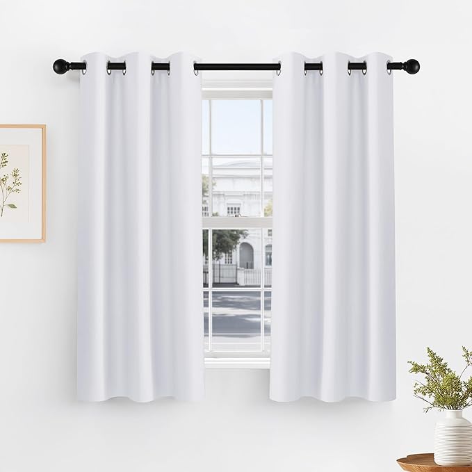 PONY DANCE Pure White Room Darkening Curtains by PONYDANCE