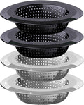 Kitchen Sink Drain Strainer, 4 Pack Stainless Steel and Black Mesh Sink Strainer by V-TOP