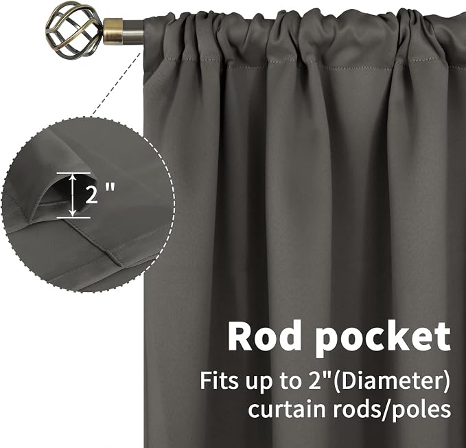 BGment Short Blackout Curtains 45 Inches Length - Image 5