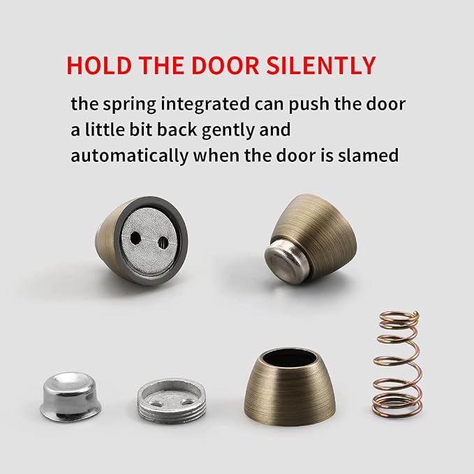YAGU Door Stopper 6 Pack Magnetic Door Stops, Zinc Alloy Brushed Bronze Door - Image 8