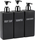 Segbeauty Shower Soap Dispenser Black, 500ml Reusable Plastic Square Shampoo by Segbeauty