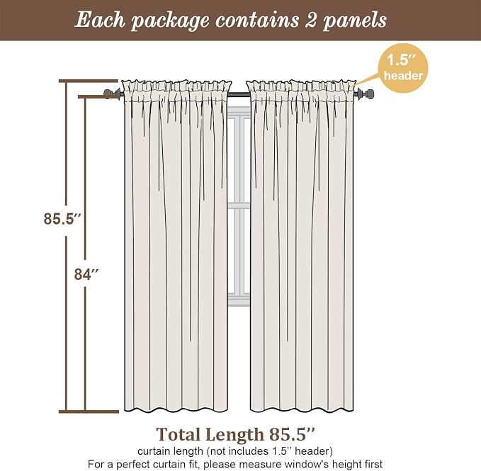 Chyhomenyc Burgundy Sheer Curtains 84 Inches Long 2 Panels Set, Light Filtering - Image 3