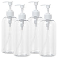Yebeauty Plastic Pump Bottle, 4 Pack 17oz/500ml Stylish Shampoo Bottles by For+A+Better+Life