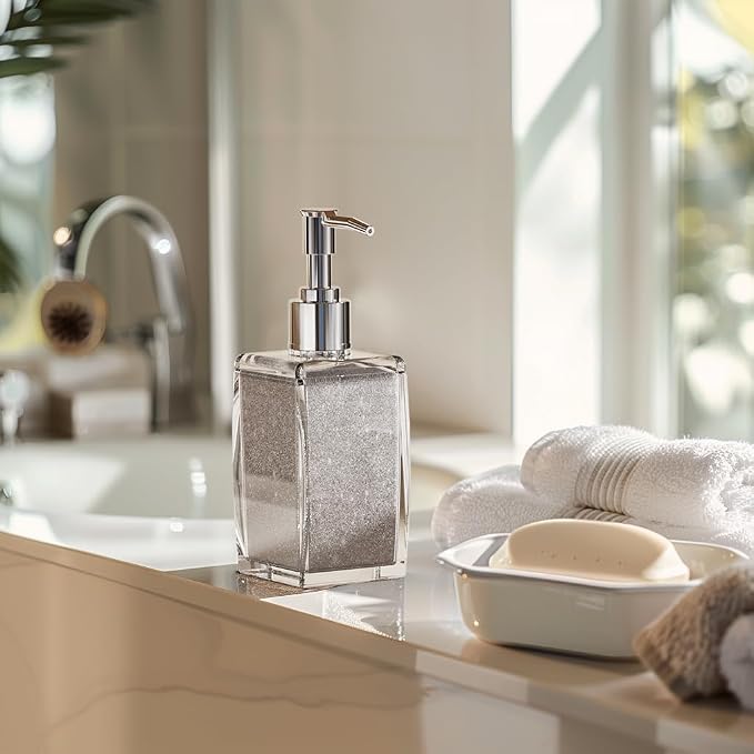 Black Soap Dispenser with Refillable Plastic Pump - Image 5