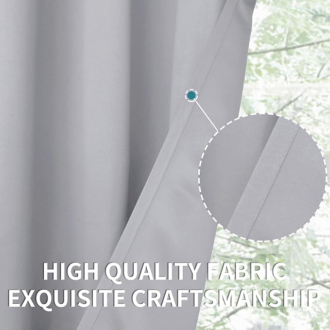 BGment Light Grey Blackout Curtains 45 Inches Length - Image 5