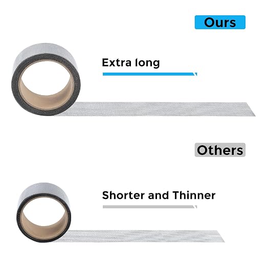 Grey Window Screen Repair Tape, 4IN X 25FT Screen Repair Kit - Image 7